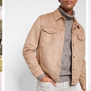 Express Men’s Faux Suede Trucker Jacket